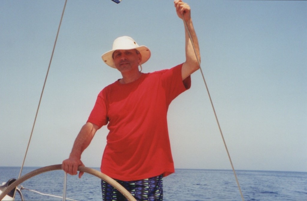 Sergei shushunov sailing in Greece on a calm day